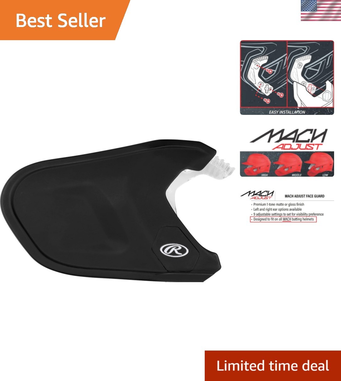 MACH Adjust Face Guard | Adjustable Extension Piece | Fits Mach Series Helmet...