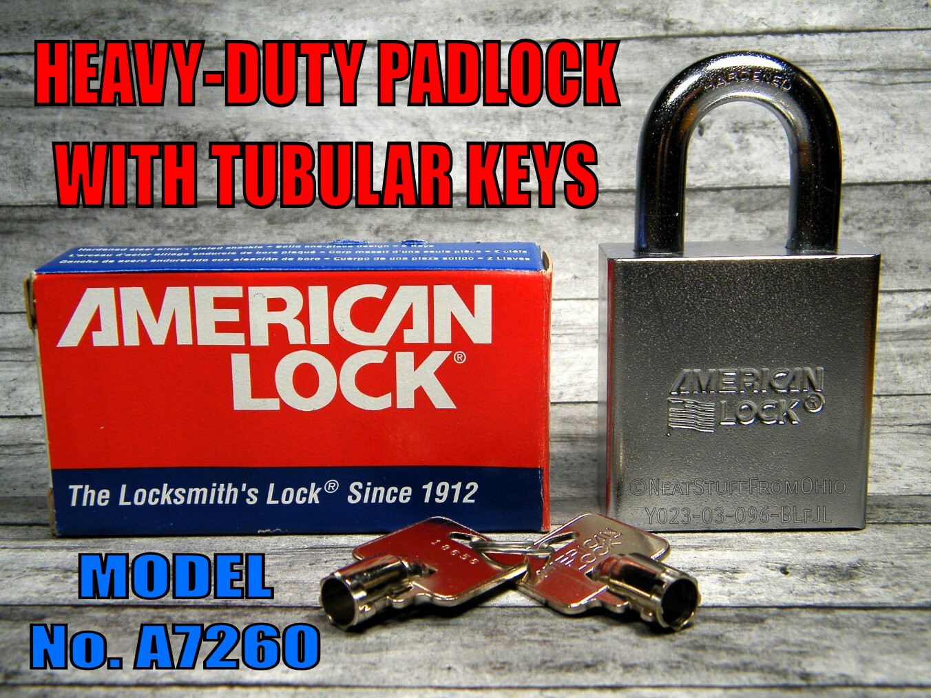 AMERICAN LOCK, MODEL A7260, TUBULAR KEYS, HEAVY DUTY, HIGH QUALITY, REKEYABLE🔐