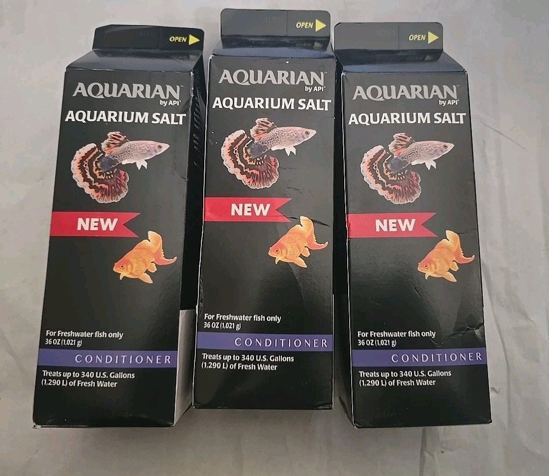 3 (32oz) API Aquarian Freshwater Fish Water Conditioner Aquarium Salt (340 Gal)