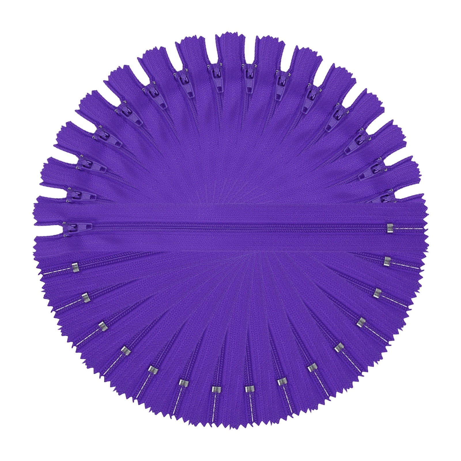 9 Inch Nylon Coil Zippers, #3 Dark Purple Sewing Zippers,Pack of 15