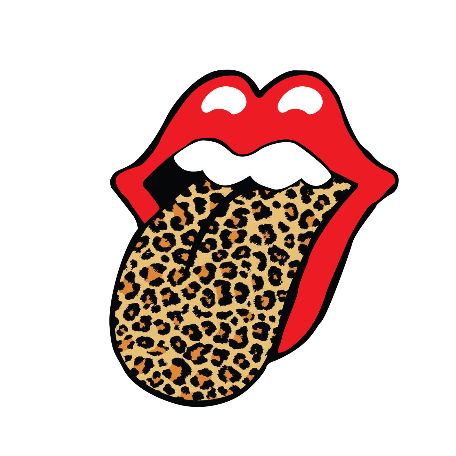 The Rolling Stones Lips Vinyl Decal Sticker, Leopard Lips Decals