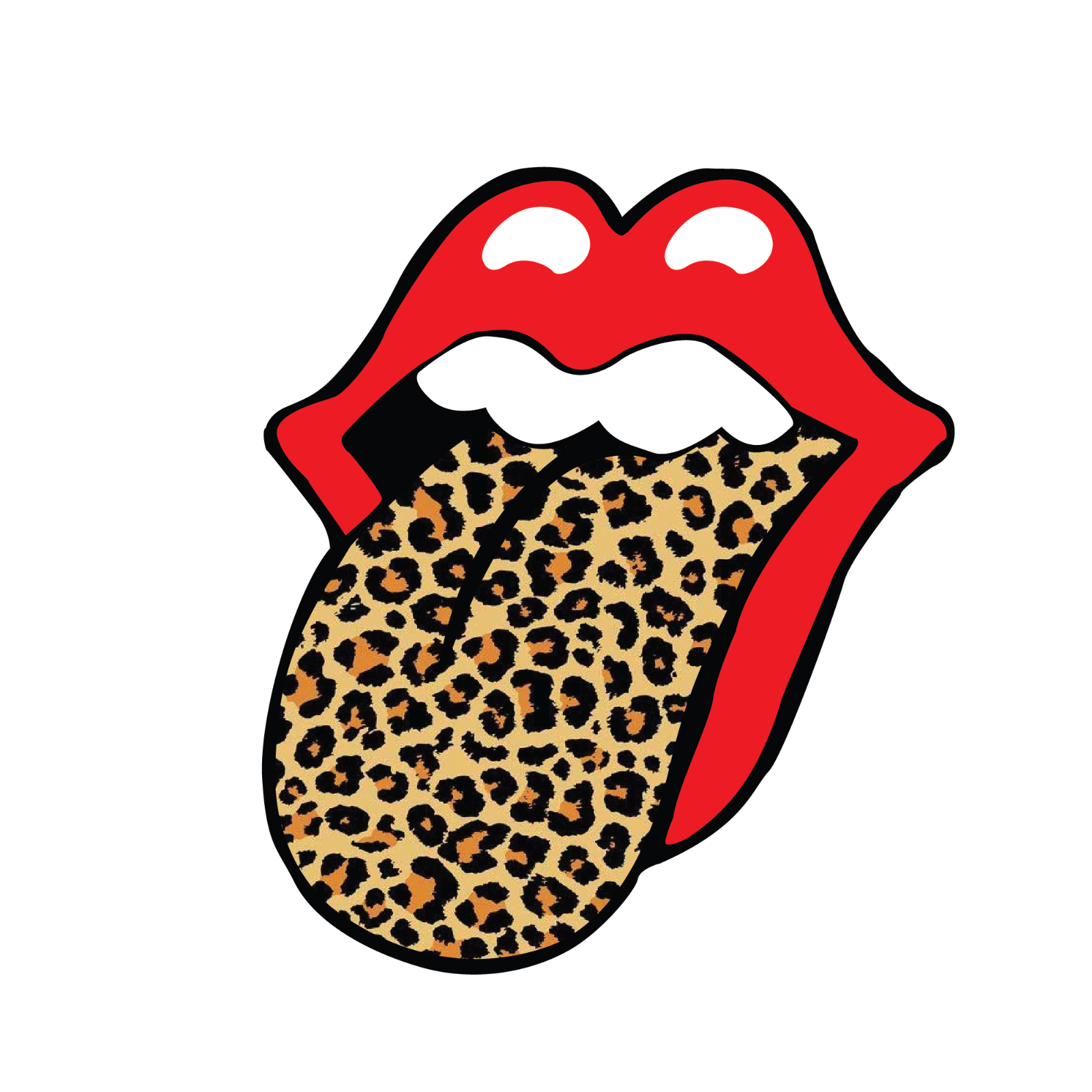 The Rolling Stones Lips Vinyl Decal Sticker, Leopard Lips Decals