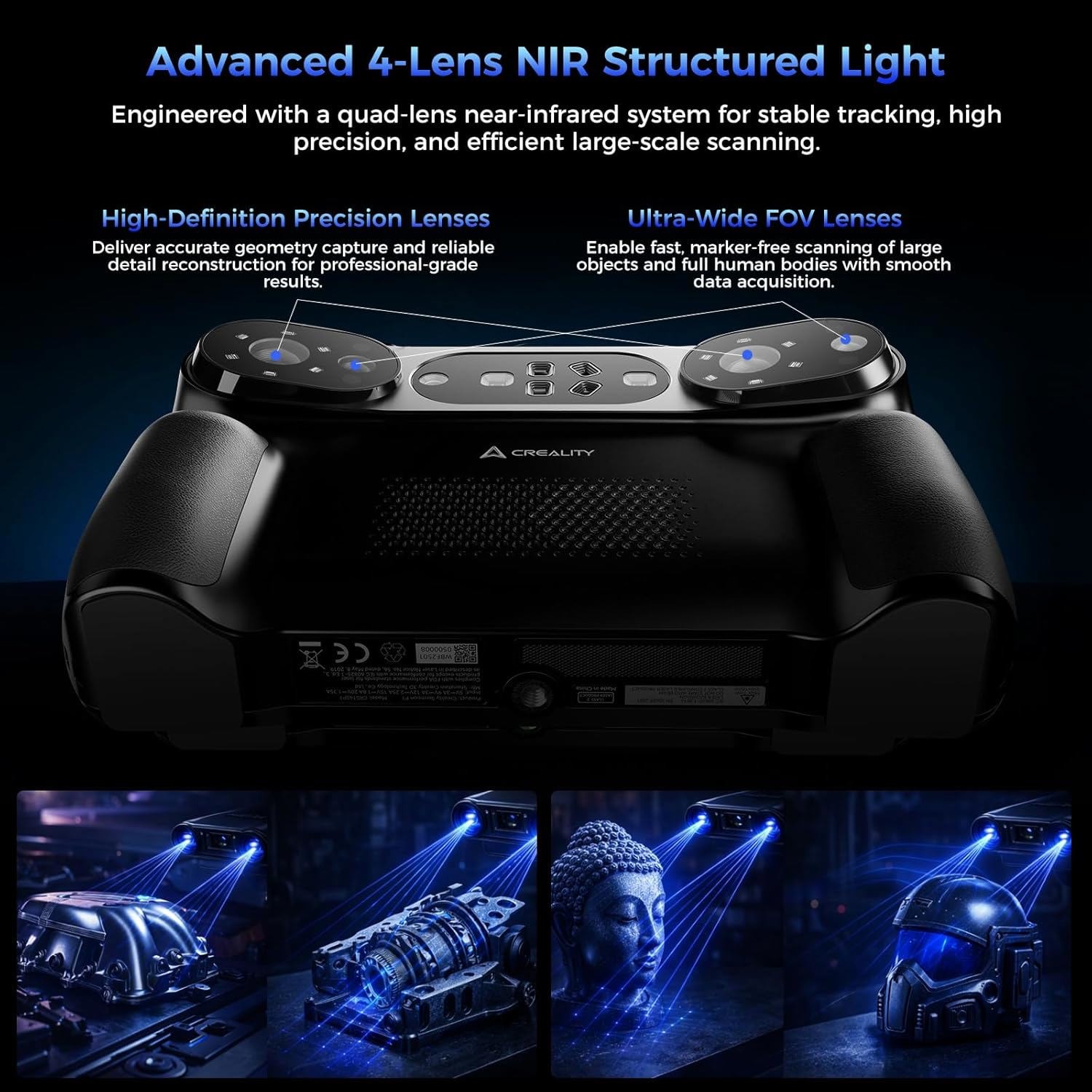 Creality Sermoon P1 Wireless 3D Scanner High-Speed Scanning Blue Laser&NIR Light