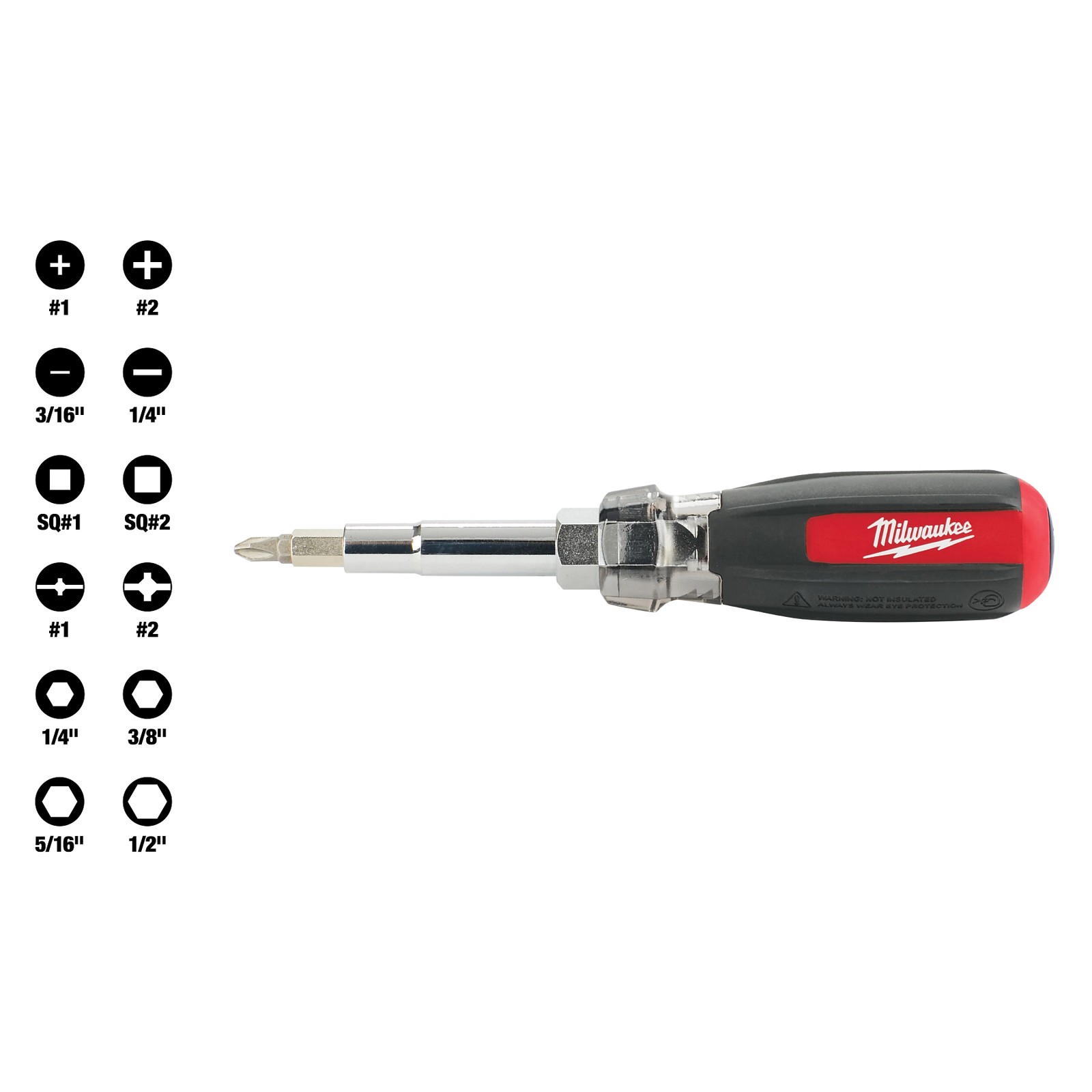 Milwaukee Tool 48-22-2880 13In1 Cushion-Grip Screwdriver With Ecx