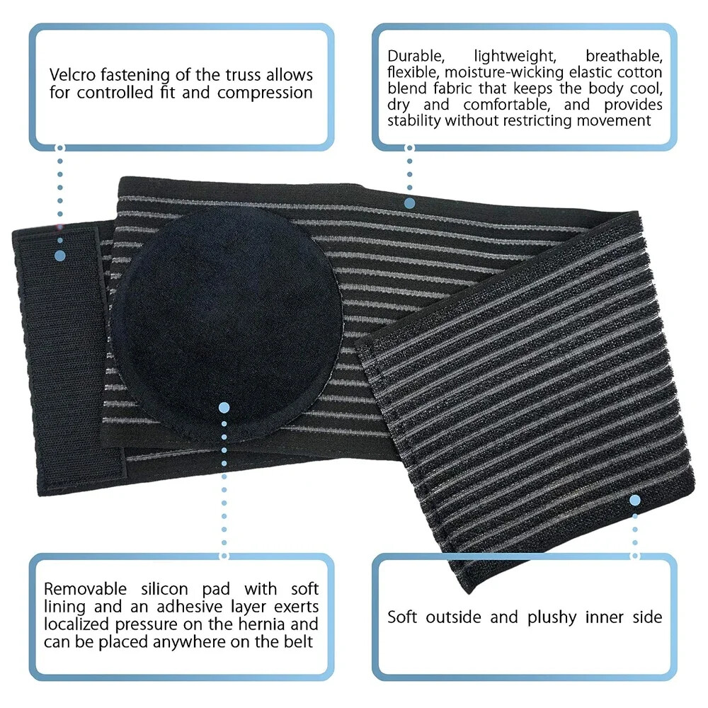 Umbilical Hernia Belt for Men & Women Abdominal Support with Compression Pad