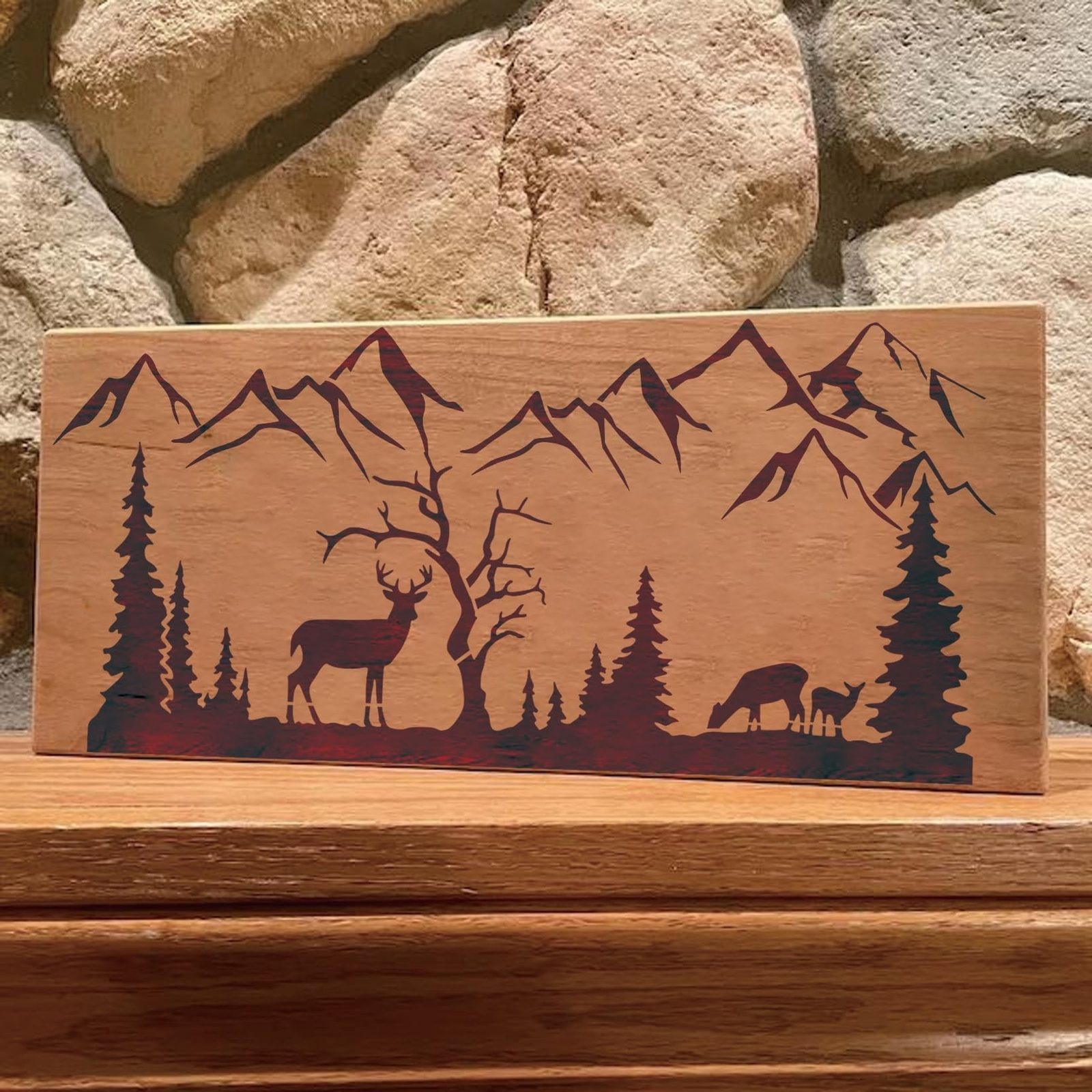 10 Pieces Pine Tree Stencils for Painting, Mountain Stencil Template Reusable...