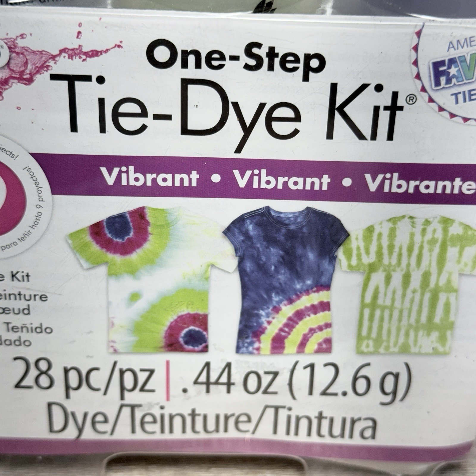 TULIP One-Step Tie-Dye Kit VIBRANT 28 Pc, .44oz/12.6g Dyes 9 Projects Brand New