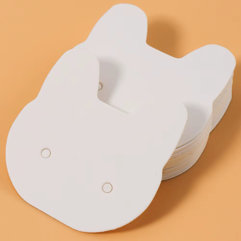 50Pcs 3.5x3.5cm Cat Earrings Ear Studs Display Card for Necklace Jewelry