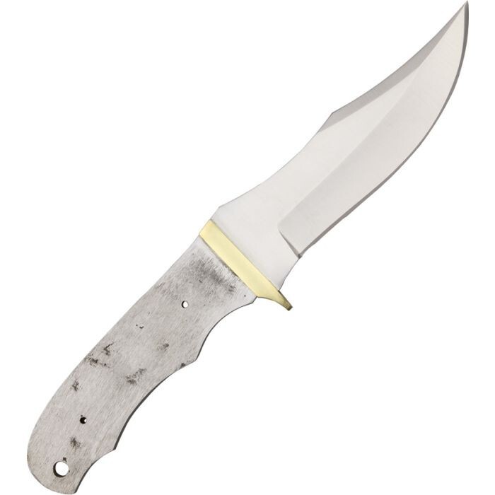 Knifemaking 4.75" Modified Stainless Clip Point Blade Full Tang Grooved Handle