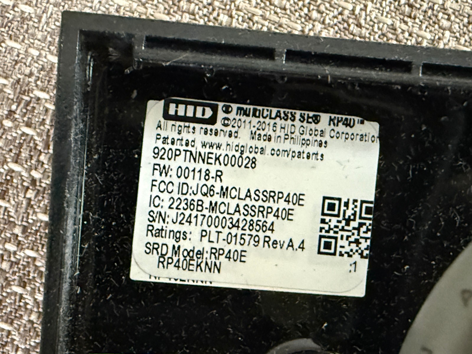 HID RP40E 920PTNNEK00028 MultiCLASS SE RP40 Wall Switch Reader