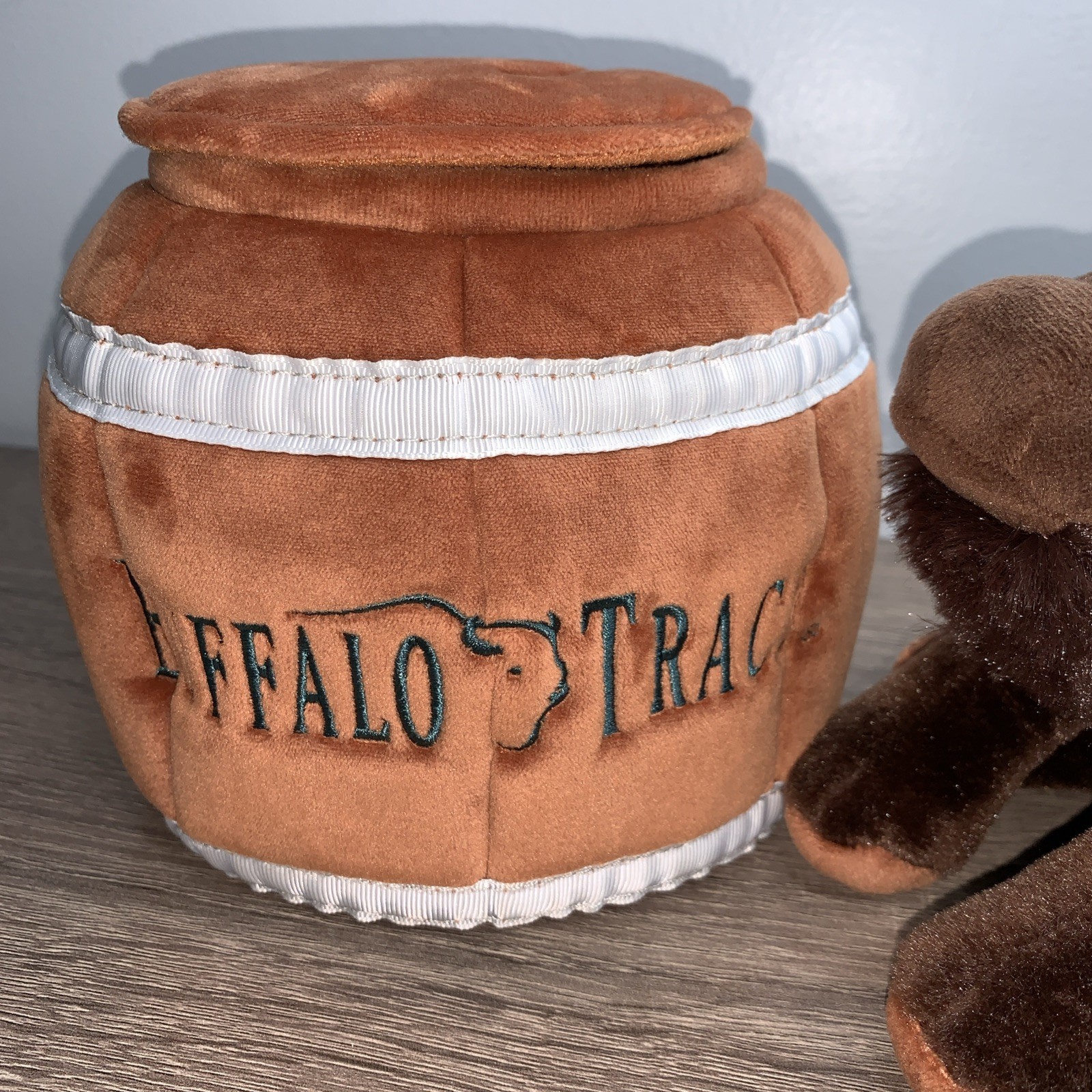 Buffalo Trace Distillery Bison in Whiskey Barrel Plush Rare New