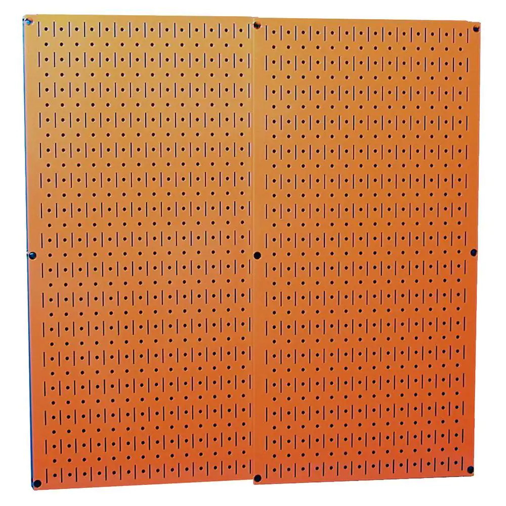 32 In. X 32 In. Overall Size Orange Metal Pegboard Pack with Two 32 In. X 16 In.