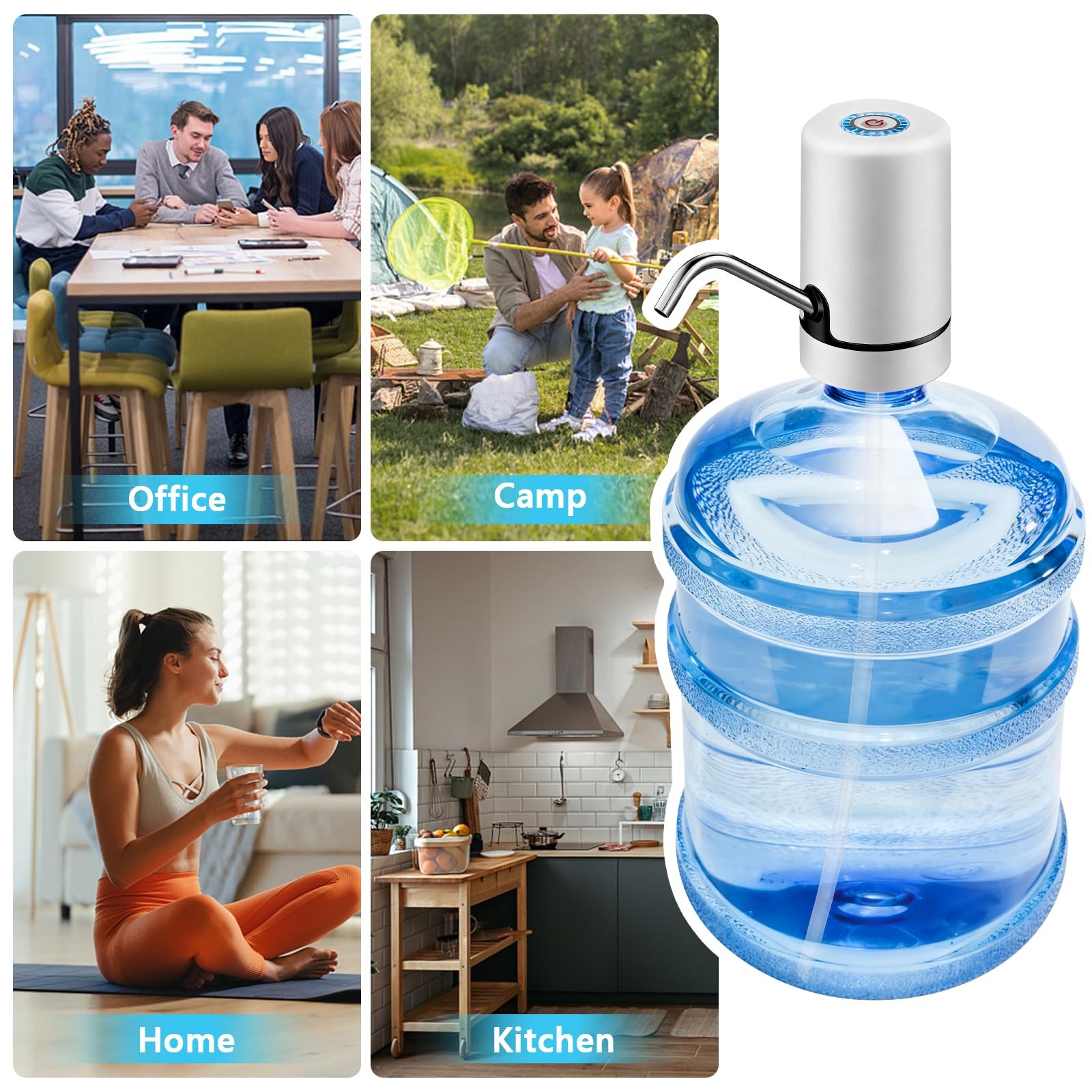Water Dispenser Pump- 2-6 Gallon USB Rechargeable Portable, Electric Water Pu...