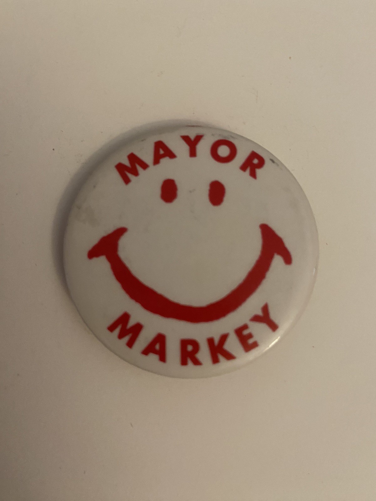 Mayor Markey Pin Back Button P80