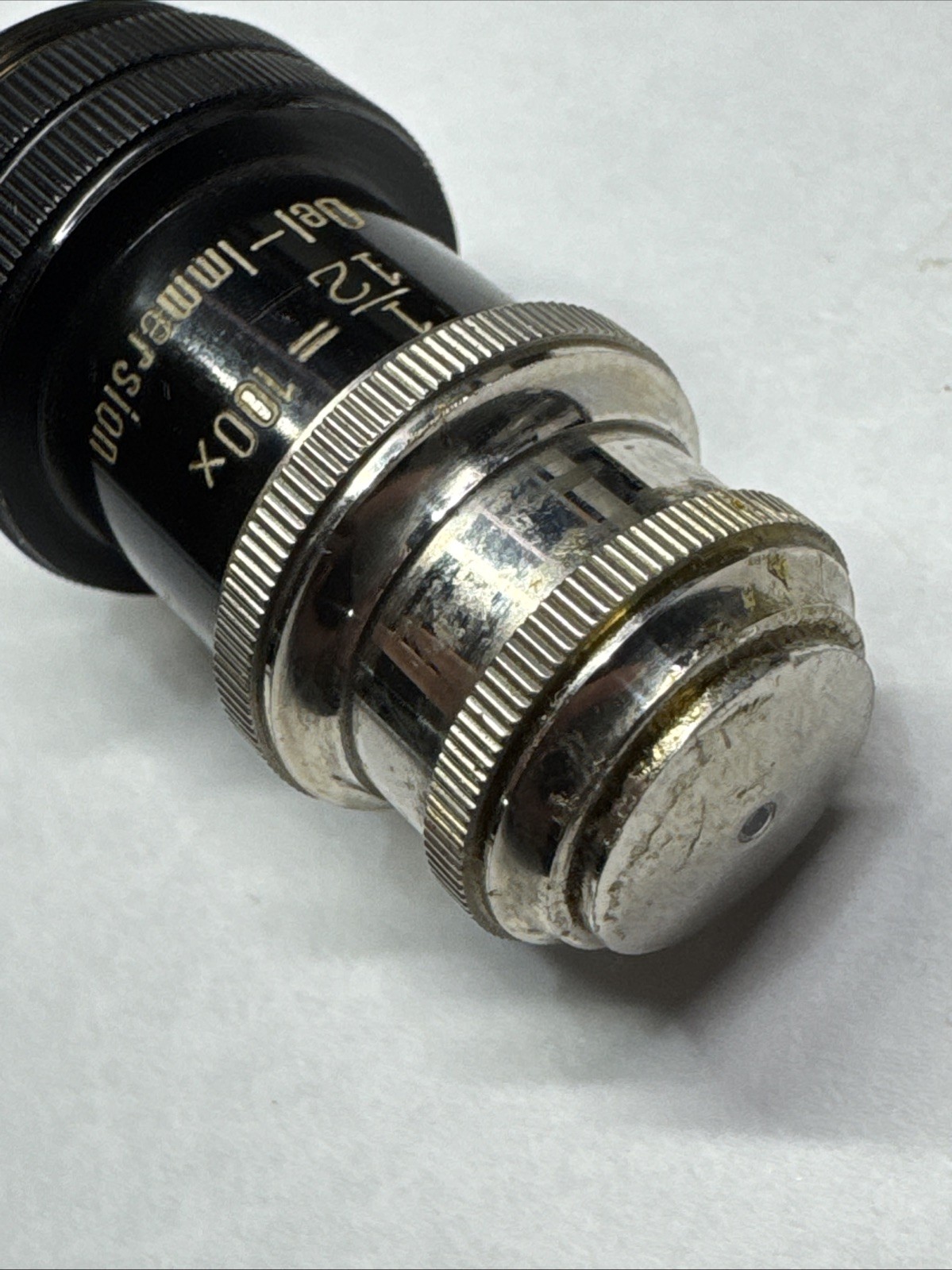 Vintage Microscope Objective Lens Steindorff Berlin 1/12 = 100x Oel - Immersion