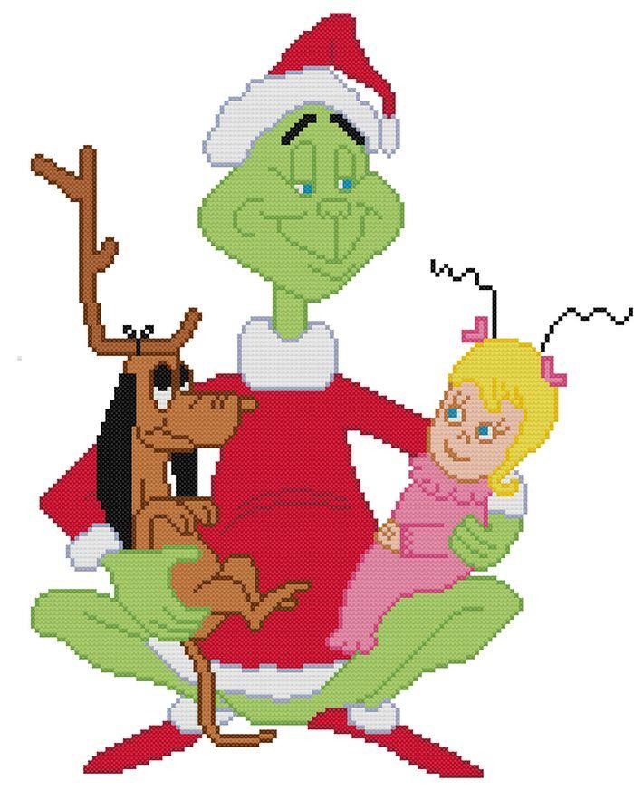 CROSS STITCH+ CRAFT PATTERN Grinch Cindy Lou Who Max Dog Christmas Cartoon Lap
