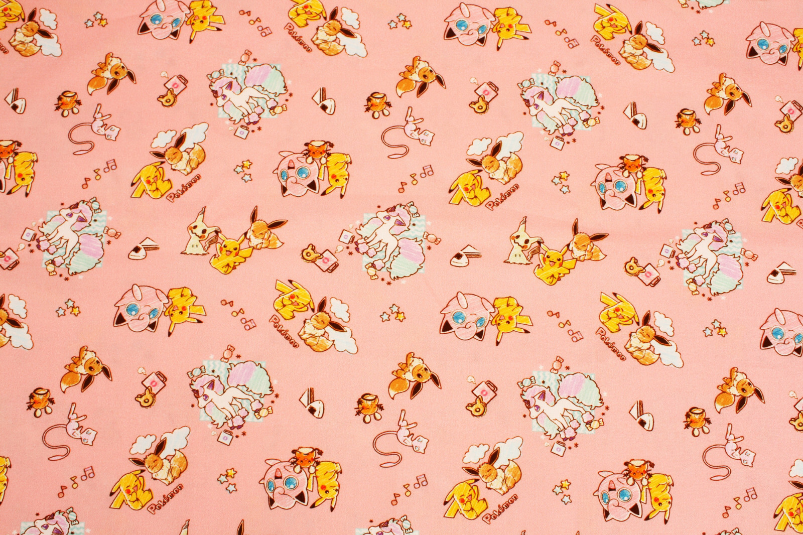 Pocket Monster Pokemon Pikachu Eevee Fabric made in Korea by the Half Yard