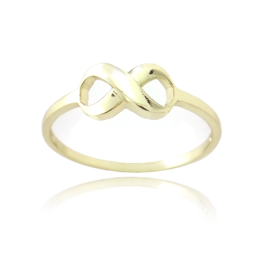 18K Gold over 925 Silver Polished Infinity Ring