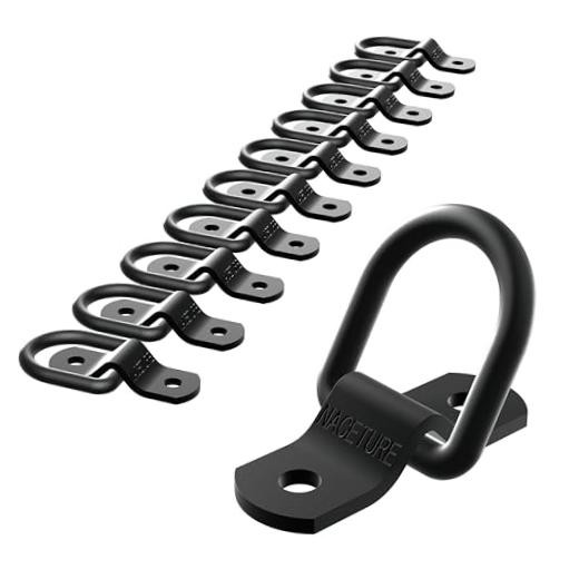 Heavy Duty Heavy Duty Anchor Hook for Motorcycles - 10 Pack - Black
