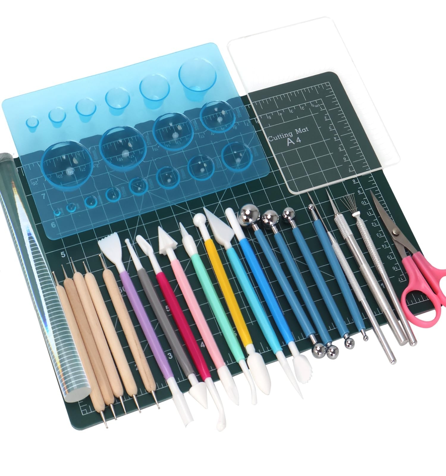 Basic Polymer Clay Tools, Clay Sculpting Tools Acrylic Roller Pin, Clear Rect...