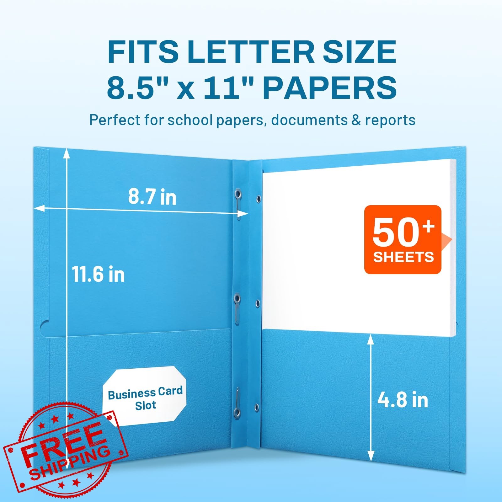 SUNEE Assorted Folders with Prongs 5 Pack