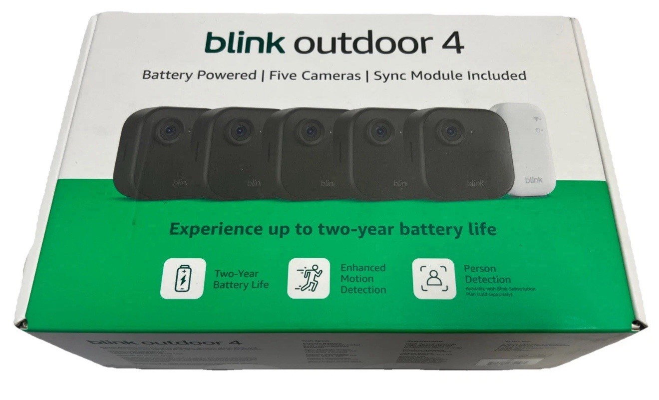 NEW! Blink Outdoor 4 Wireless HD Smart 1080p Security Camera - 5 Camera System