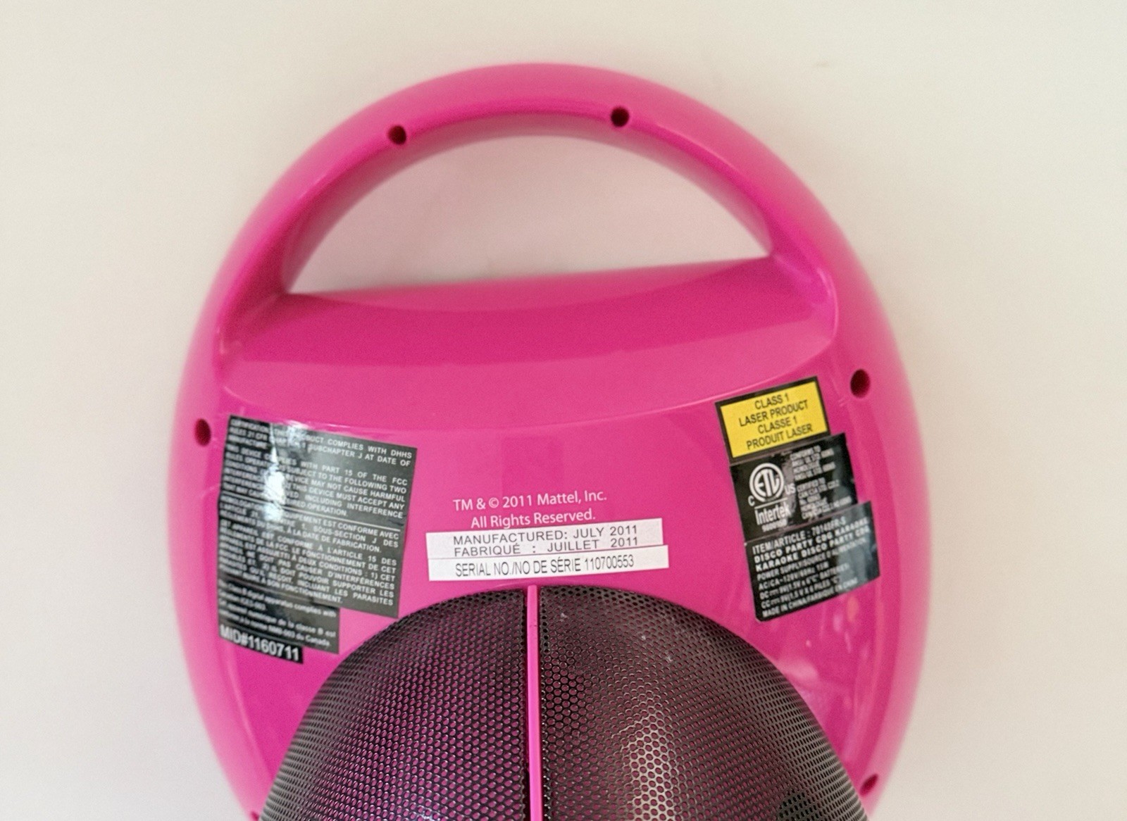 Monster High Disco Party CD Player Karaoke Machine Tested Missing Mic Knob