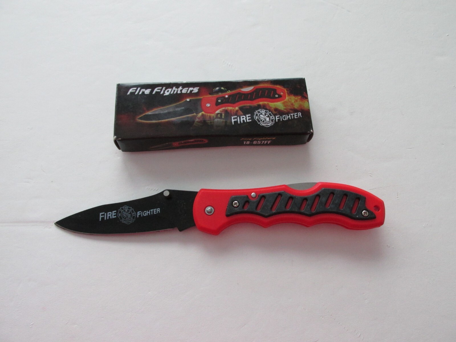 FROST CUTLERY FIREFIGHTERS FOLDING LOCKBACK KNIFE 18-657FF