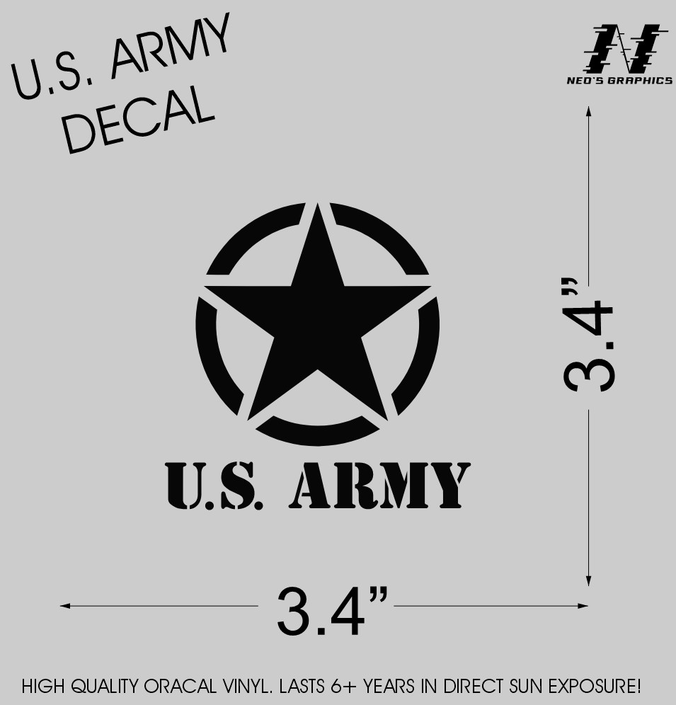 US Army United States Army Star Emblem Custom Military Decal Sticker Cool Logo