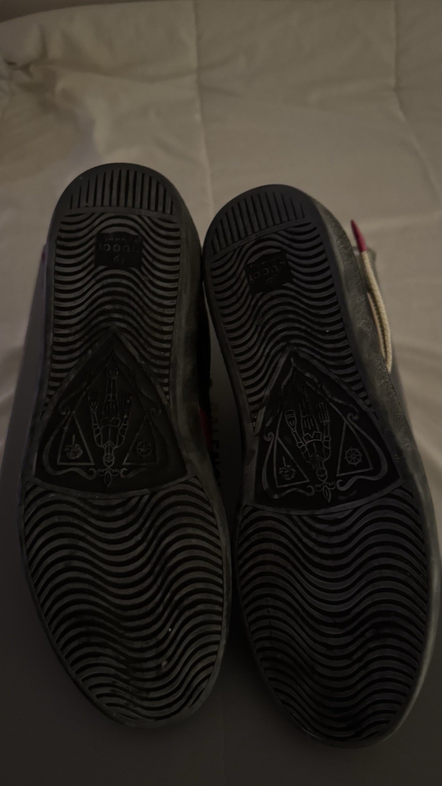 Gucci Ace Stripe High-Top Sneakers (Black/Red/Green,2018)