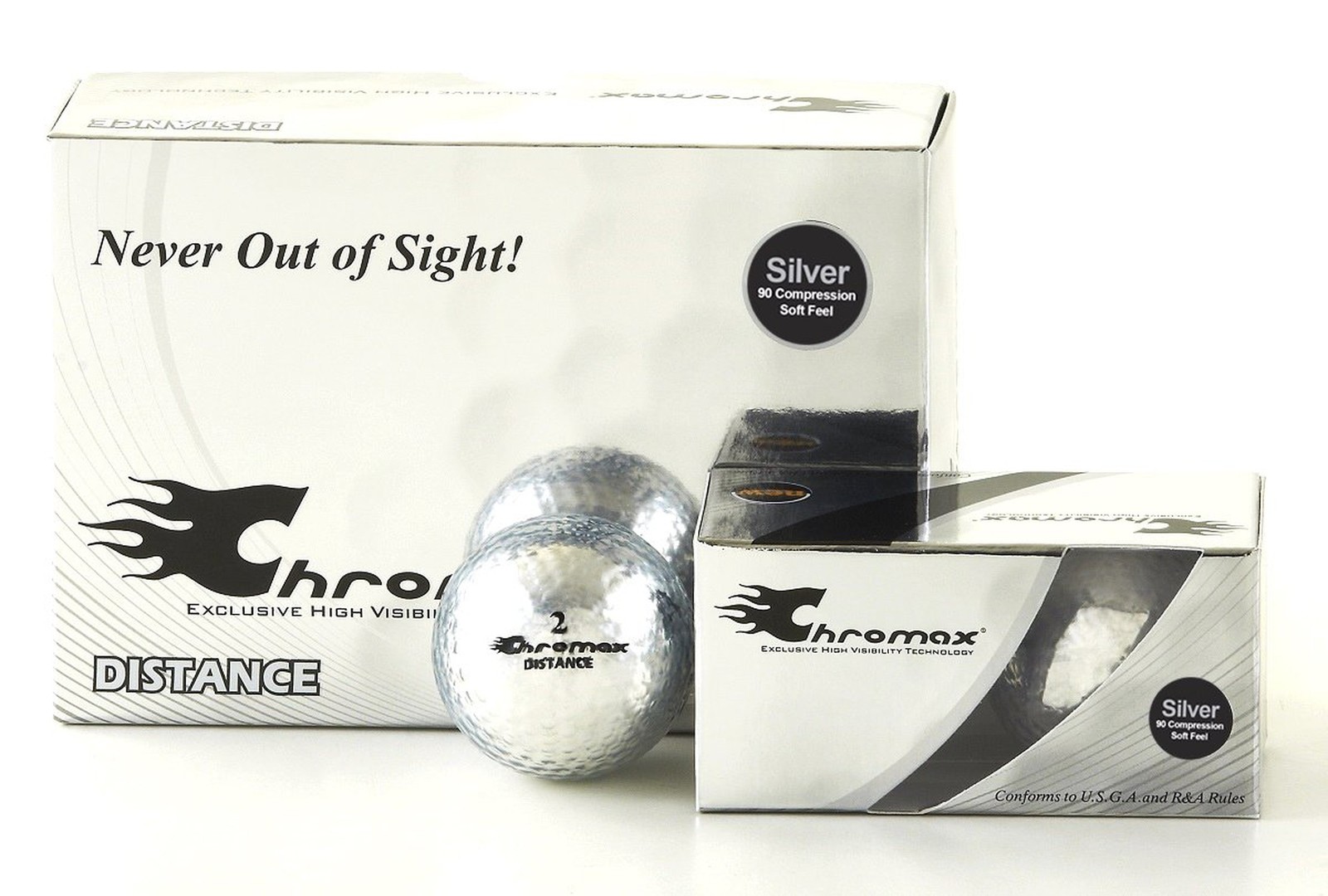 Chromax High Visibility Distance Golf Balls 6-Pack Silver
