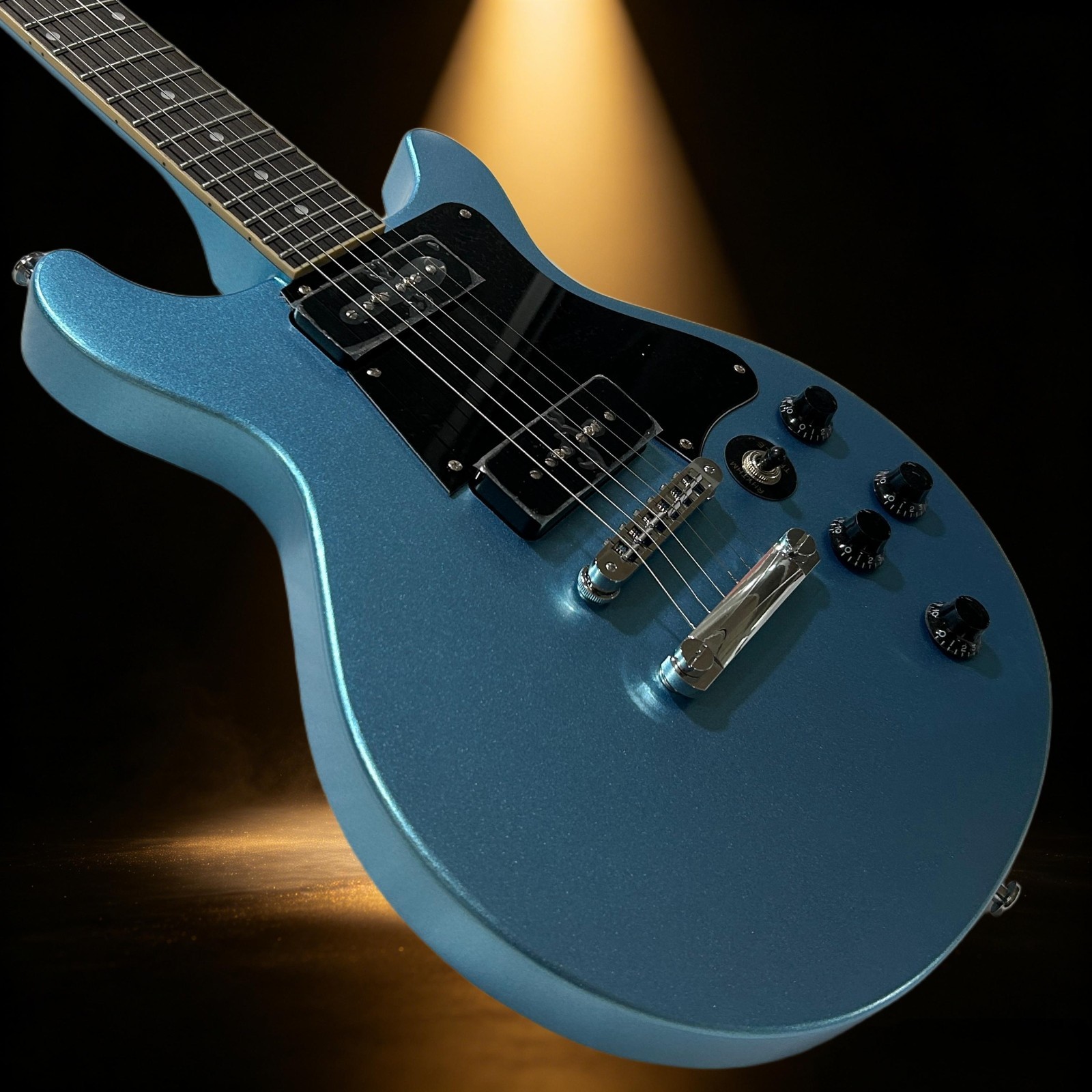 Electric Guitar Mahogany Body Metallic Bule Color Studio Guitar