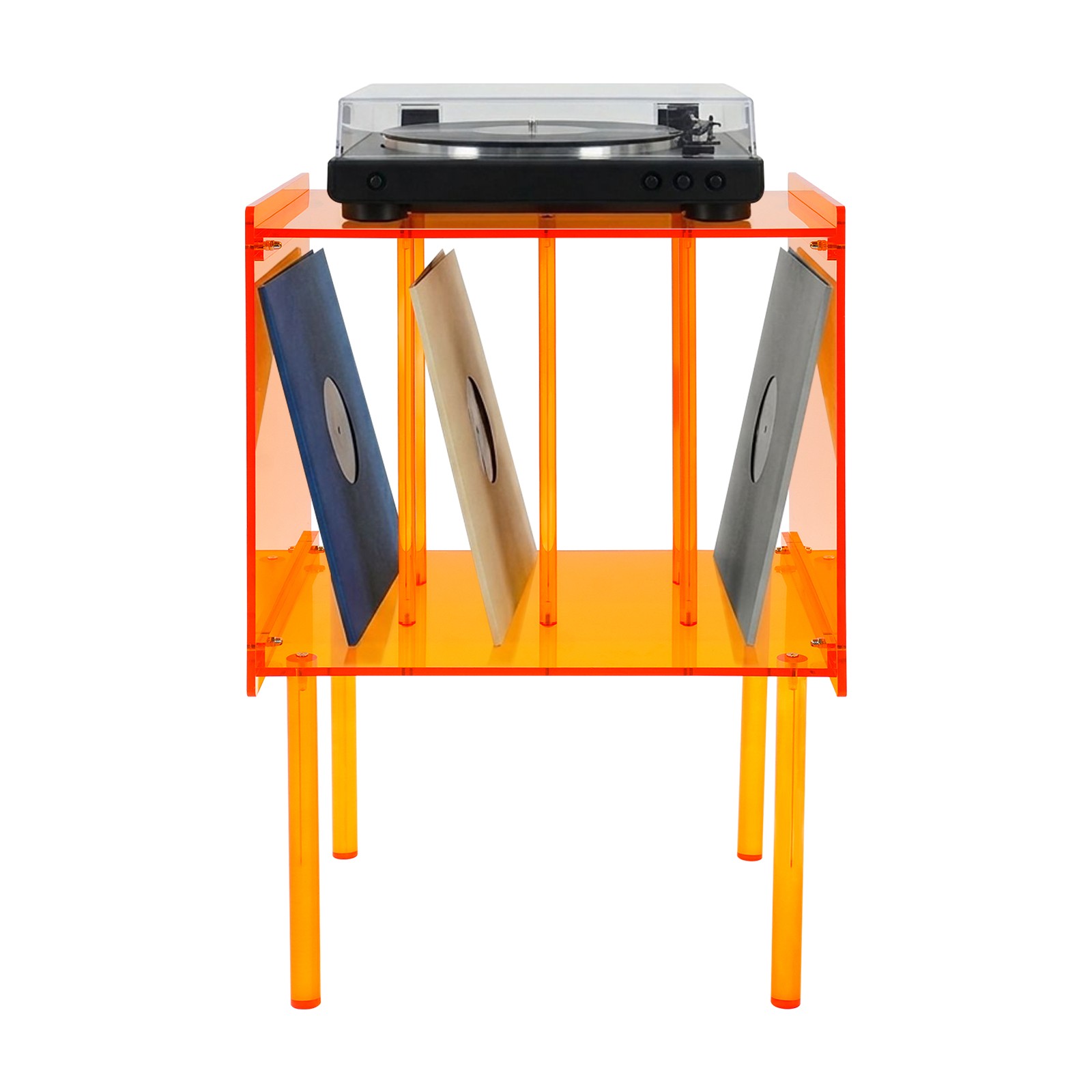 Acrylic Record Player Stand, Record Player Stand W/ Storage, Acrylic Side Table