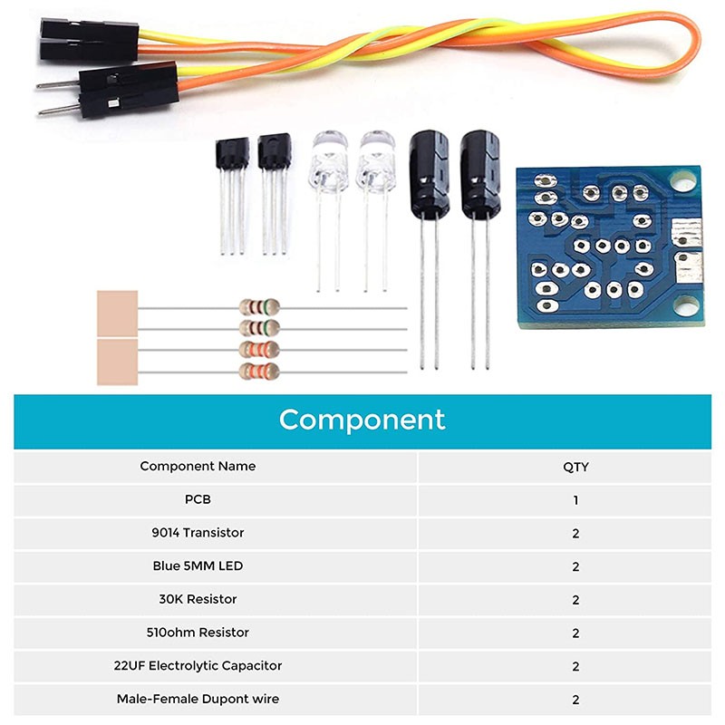 4-Piece Set 5mm LED Flash DIY Kit Electronic Kit PCB Circuit3039