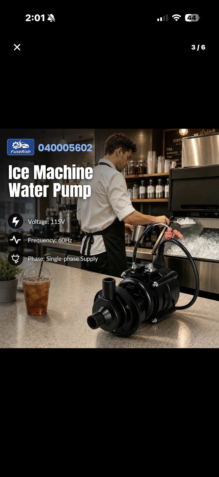 040005602 Ice Water pump 115/60/1(FAN) Compatible with Scotsman Manitowoc Ice...