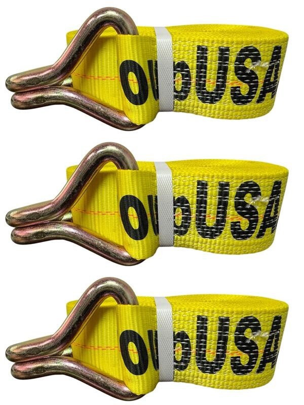 Winch Straps 3" x 27' Heavy Duty Tie Down Truck Straps 15,000 Lbs Break Strength