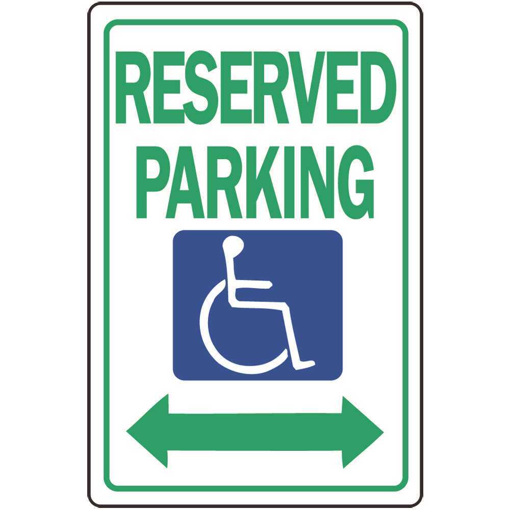 Parking Sign, Rectangular, RESERVED PARKING, Green Legend, White Background, Alu