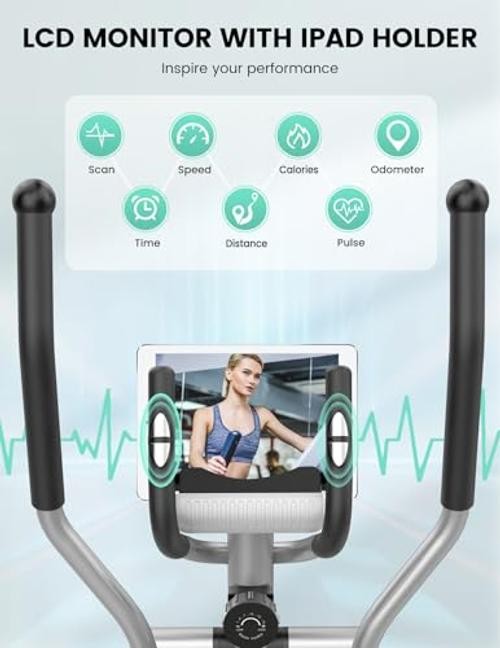 Compact Elliptical Machine for Home - Hyper-Quiet Exercise Machine