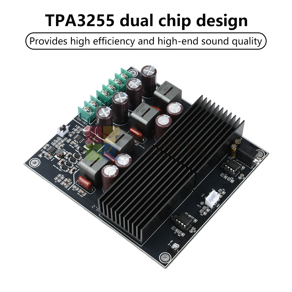 Dual Core TPA3255 DC 19-50V Stereo Dual Channel Amplifier Board 600W+600W HIFI