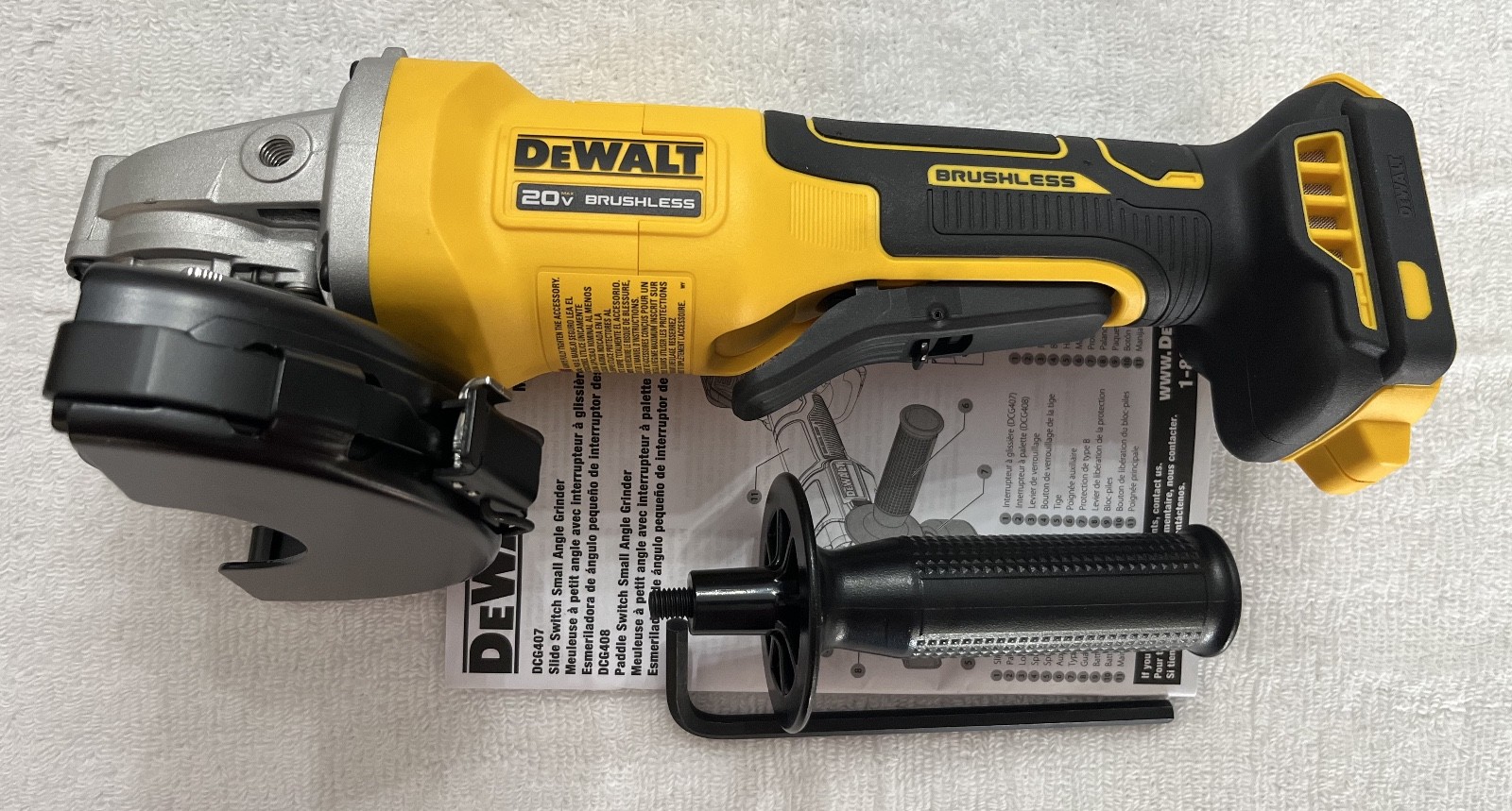 New Dewalt DCG408B 20V Max 4-1/2” Brushless Paddle Switch Angle Grinder