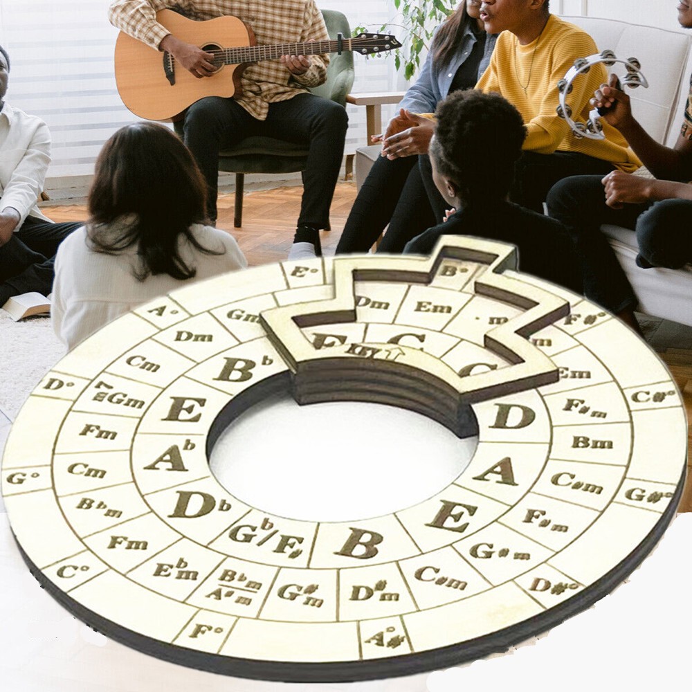2X Circle of Fifths Wheel Durable Guitar Chord Wheel Music Theory Learning Tool