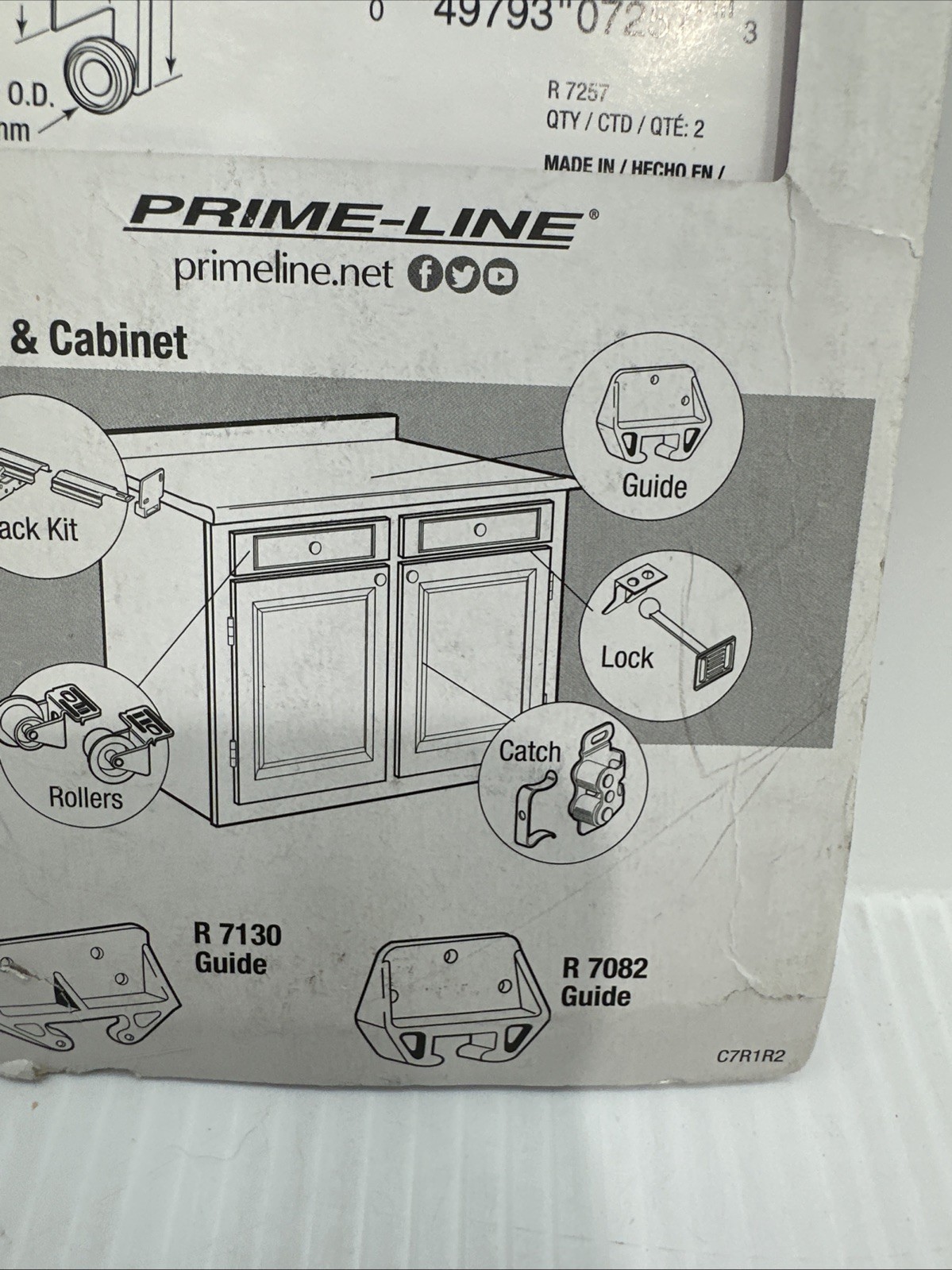 Prime-Line Products R 7257 Drawer Track Center Roller(two Per Pack) Replacement