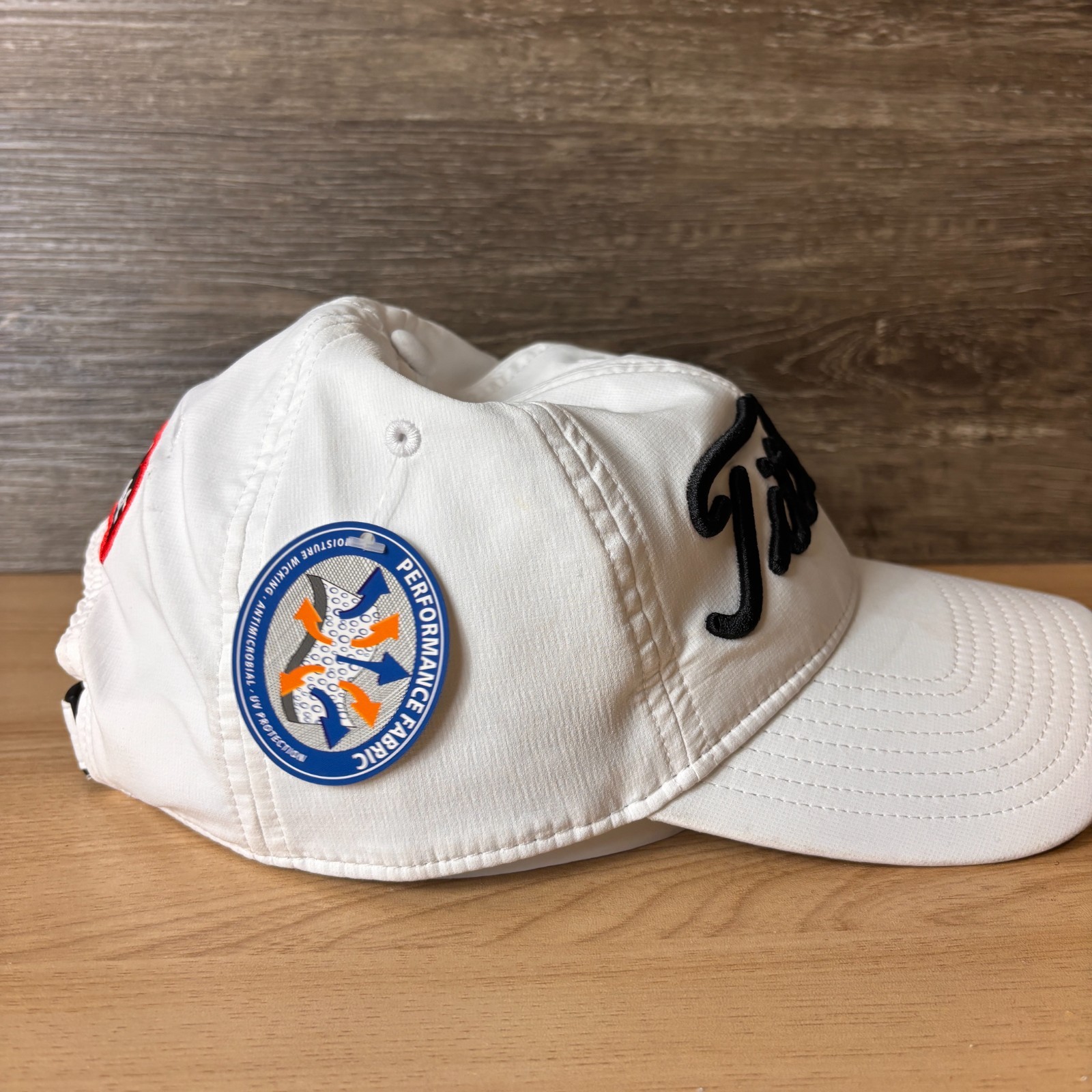 Titleist Hat Strap Back White Golf Embroidered Script Sterling Silver Meats