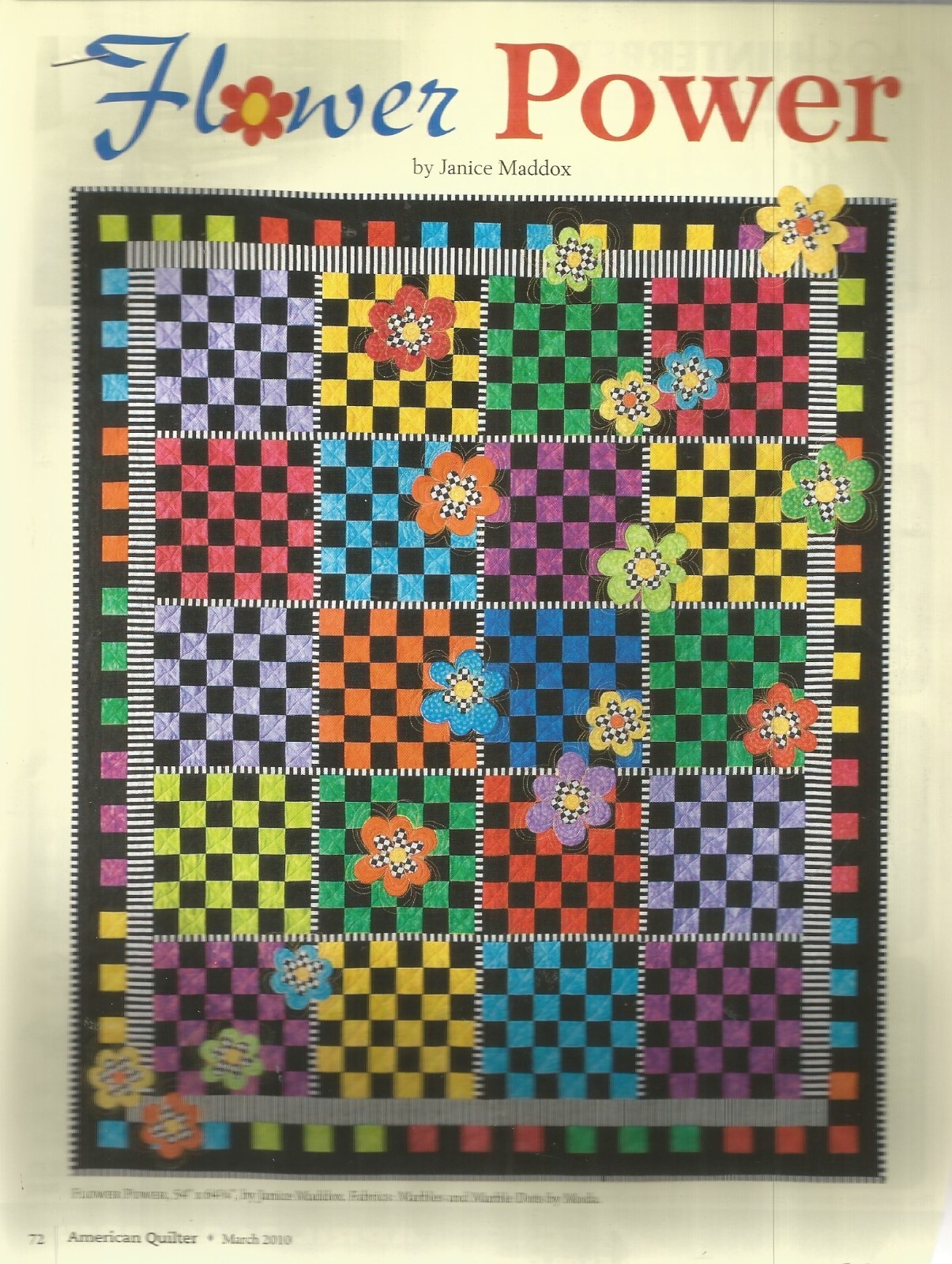 E0247 FLOWER POWER QUILT PATTERN/INSTRUCTIONS