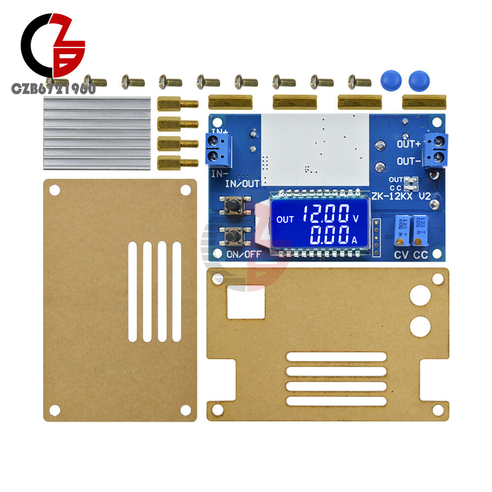 12A Digital LCD Display 24v19v12v to 5v6v adjustable buck module with shell