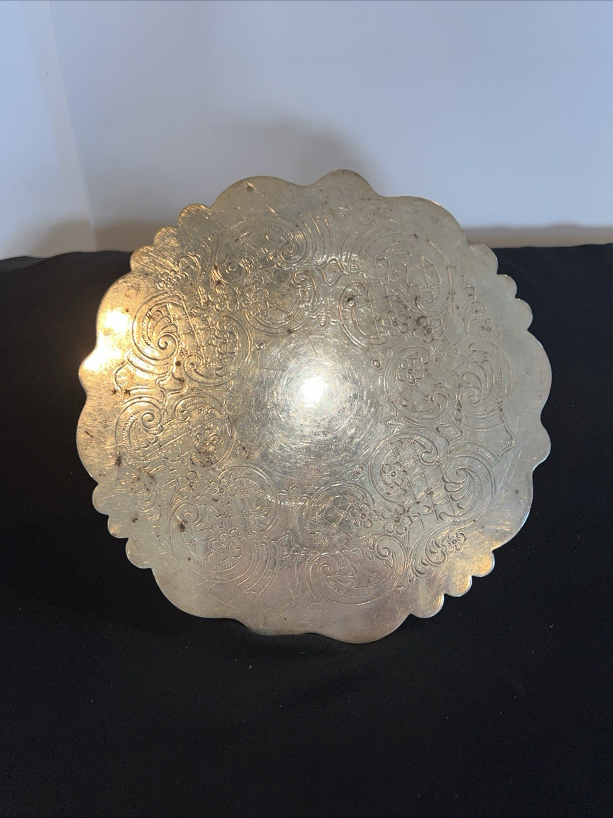 Vintage Etched Silver FB Rogers Silver 1883  Ft. Trivet, Hot Plate, 6”X 6”No 690