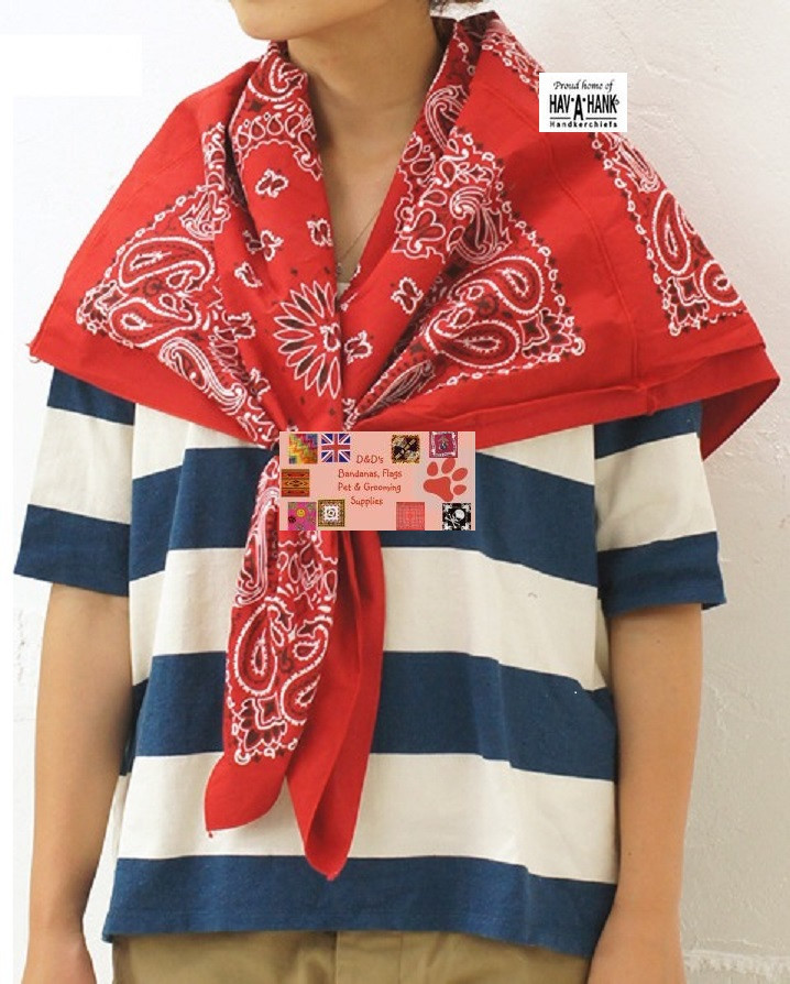USA MADE HAVAHANK 66"(168cm)x22"(55cm)*PAISLEY BANDANA SCARVE WRAP NECK SCARF