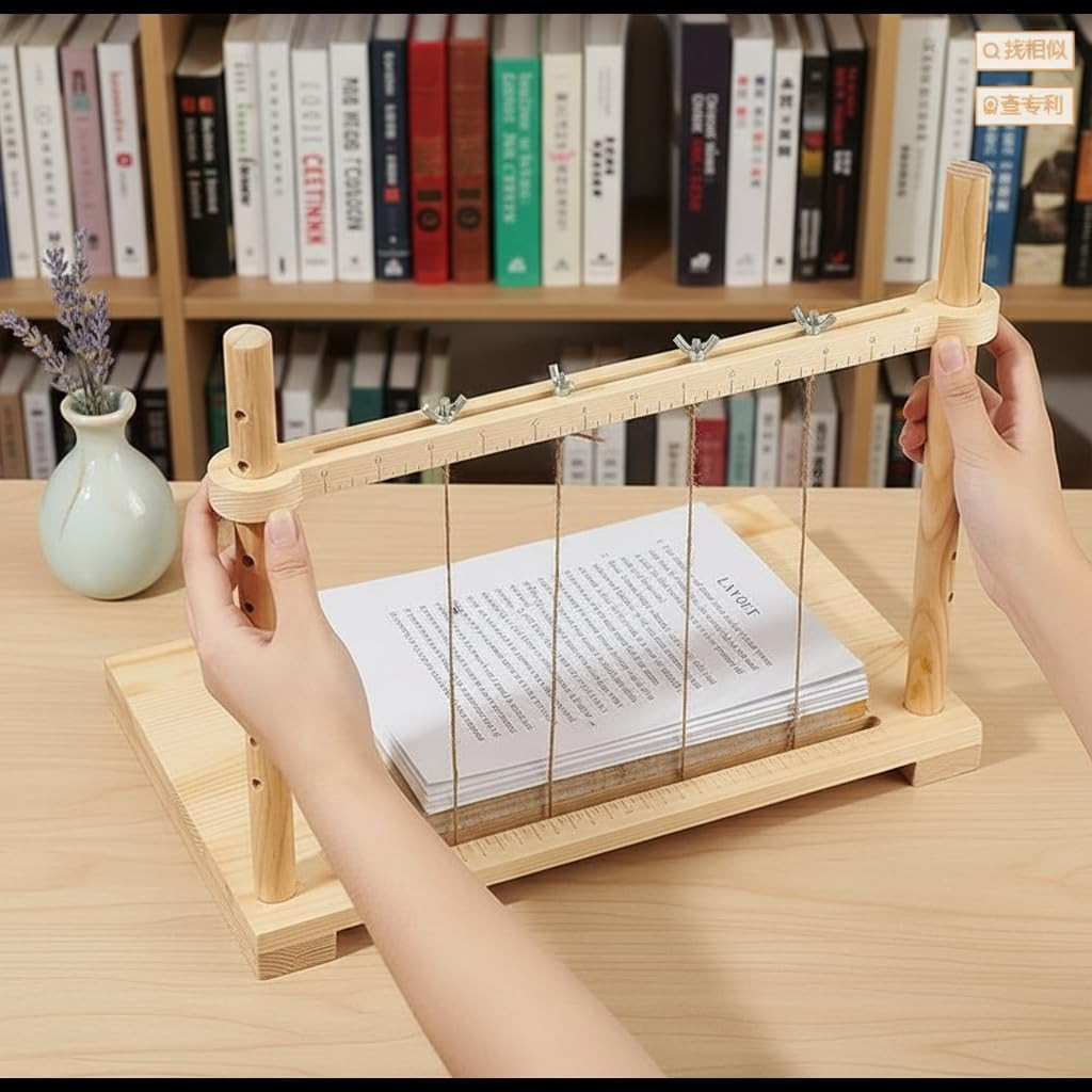 Bookbinding Sewing Frame Set Wood Book Binding Kits Bookbinding Punching Guide T