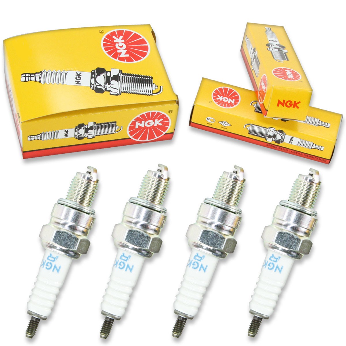 4pcs 12-13 Yamaha YFM125 Grizzly NGK Standard Spark Plugs 124cc 7ci zy