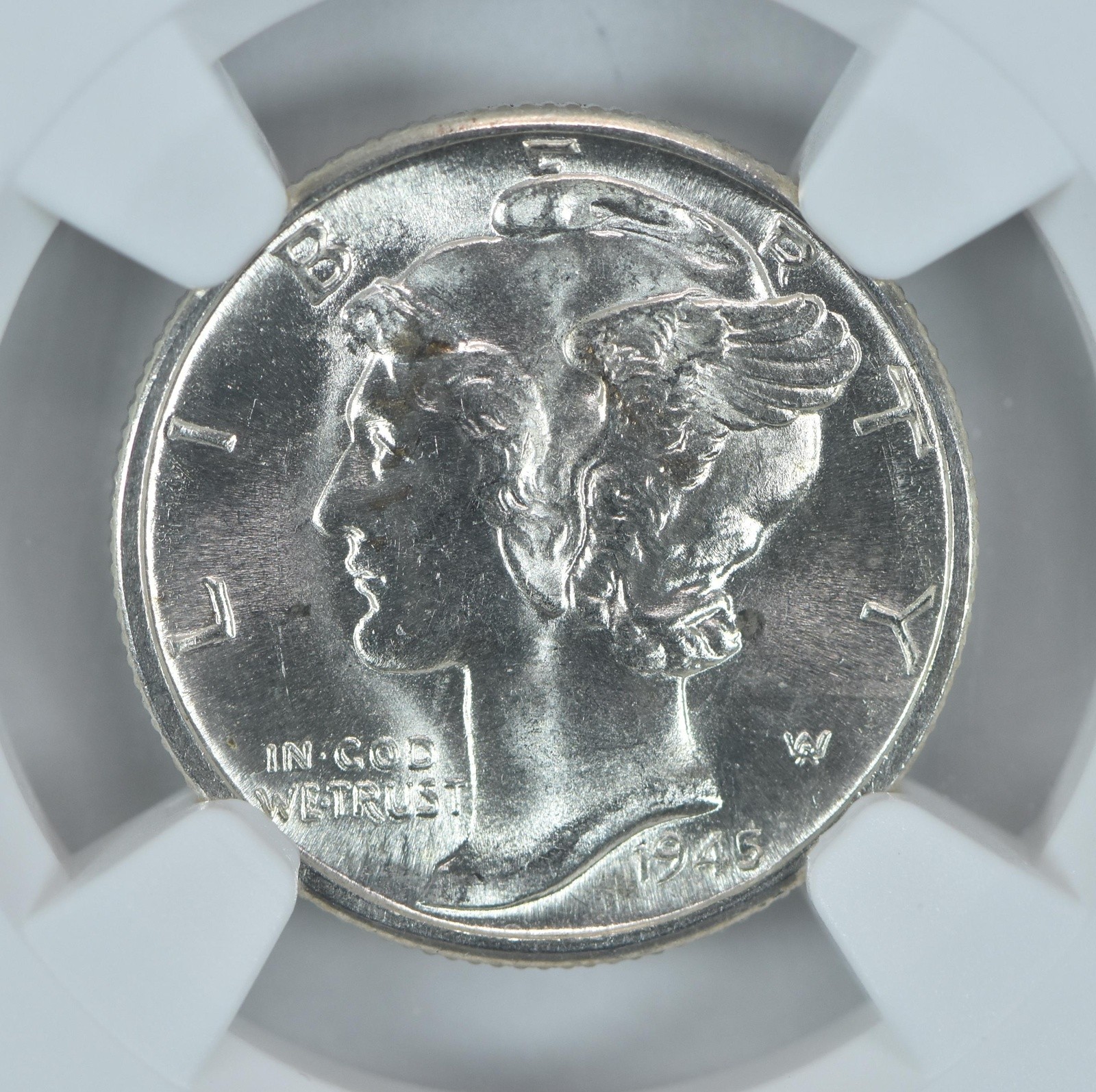 1945-D Mercury Dime MS64 FB NGC Brown Label